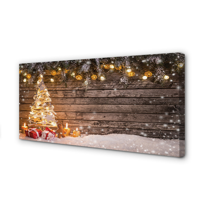 Quadro em tela Decorações de neve para árvores de Natal