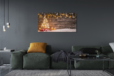 Quadro em tela Decorações de neve para árvores de Natal