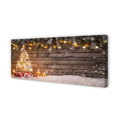 Quadro em tela Decorações de neve para árvores de Natal