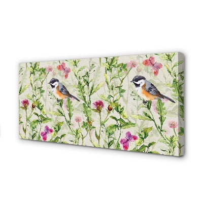 Pintura em tela Um pássaro na grama