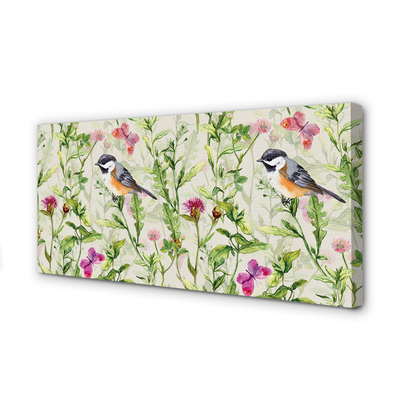 Pintura em tela Um pássaro na grama