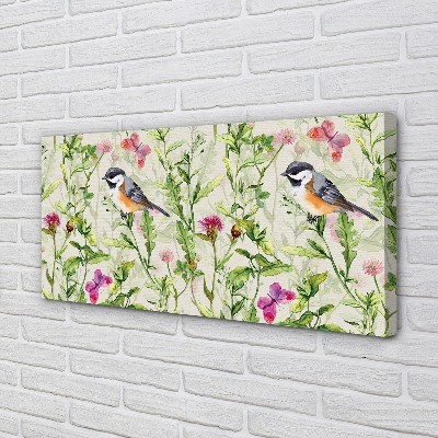 Pintura em tela Um pássaro na grama