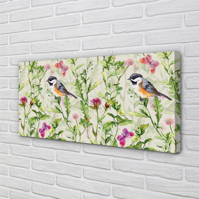 Pintura em tela Um pássaro na grama