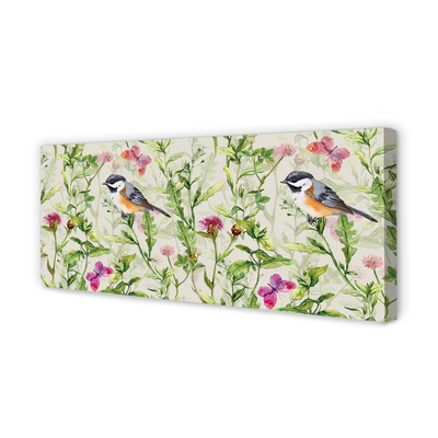 Pintura em tela Um pássaro na grama