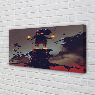 Quadro em tela Figura fumaça fogo