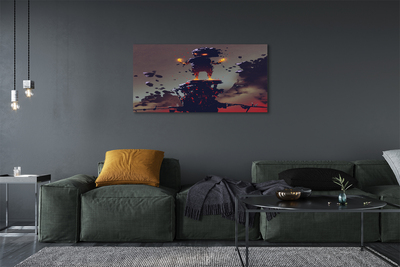 Quadro em tela Figura fumaça fogo