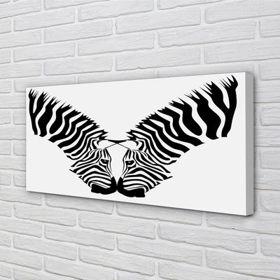 Pintura em tela Imagem espelhada de uma zebra