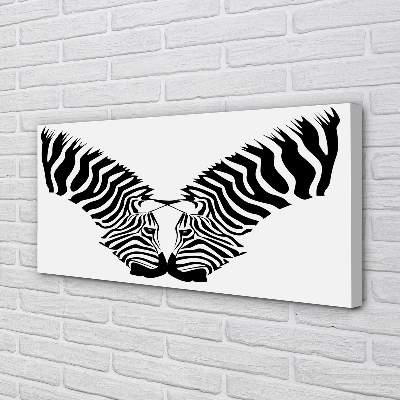 Pintura em tela Imagem espelhada de uma zebra