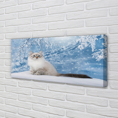 Quadro em tela Gato no inverno