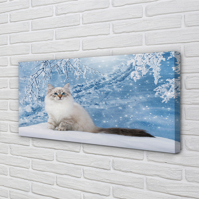 Quadro em tela Gato no inverno