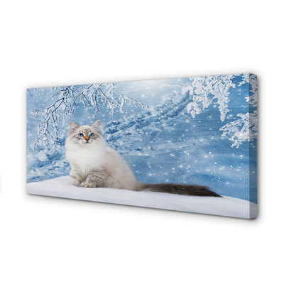 Quadro em tela Gato no inverno