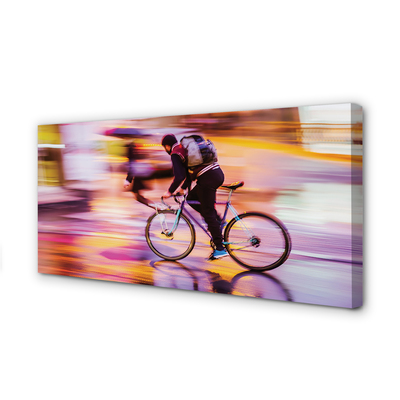 Pintura em tela Bicicleta do homem da luz