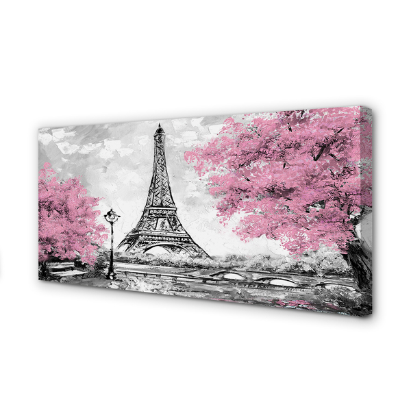 Pintura em tela Árvores de Paris na primavera