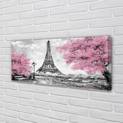 Pintura em tela Árvores de Paris na primavera
