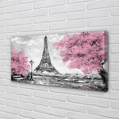 Pintura em tela Árvores de Paris na primavera