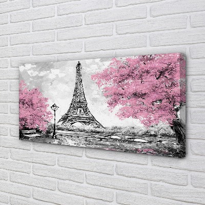 Pintura em tela Árvores de Paris na primavera