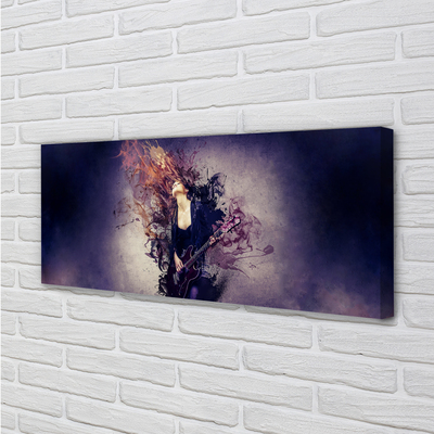 Pintura em tela Partitura de guitarra feminina