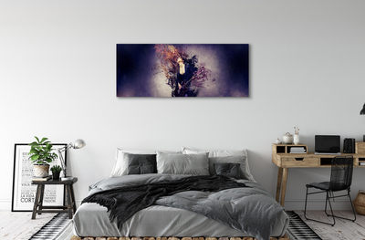 Pintura em tela Partitura de guitarra feminina