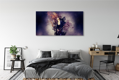 Pintura em tela Partitura de guitarra feminina