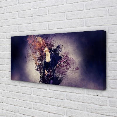 Pintura em tela Partitura de guitarra feminina