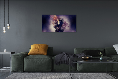 Pintura em tela Partitura de guitarra feminina