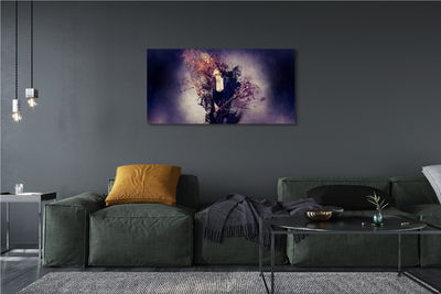 Pintura em tela Partitura de guitarra feminina