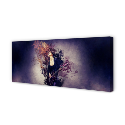 Pintura em tela Partitura de guitarra feminina