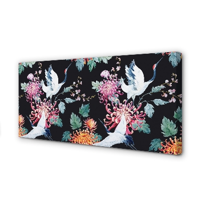 Pintura em tela Pássaros com flores