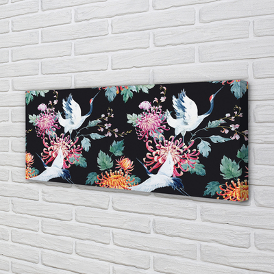 Pintura em tela Pássaros com flores