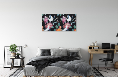 Pintura em tela Pássaros com flores