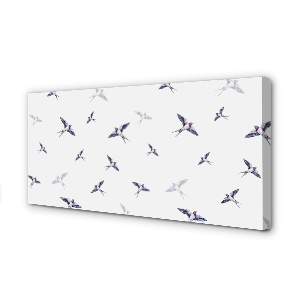 Quadro em tela Pássaros com flores