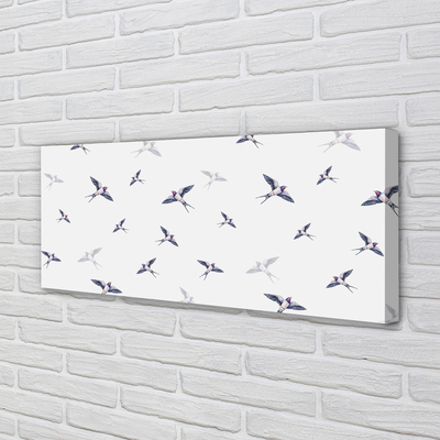 Quadro em tela Pássaros com flores