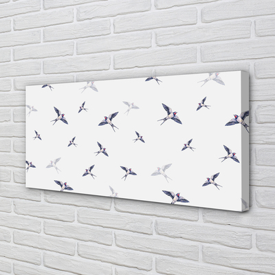 Quadro em tela Pássaros com flores