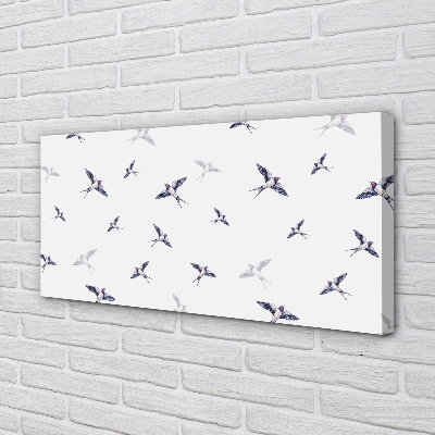 Quadro em tela Pássaros com flores