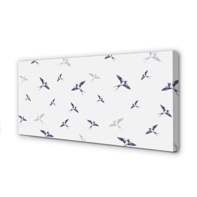 Quadro em tela Pássaros com flores