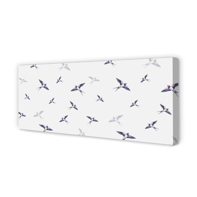 Quadro em tela Pássaros com flores