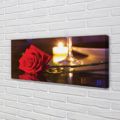 Quadro em tela Vidro de vela rosa