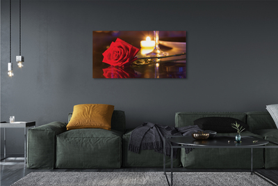 Quadro em tela Vidro de vela rosa