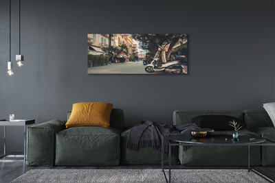 Quadro em tela Motocicletas palmeiras cidade verão