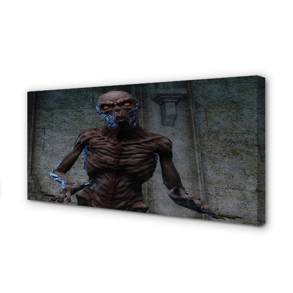 Quadro em tela Uma figura assustadora no prédio