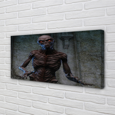 Quadro em tela Uma figura assustadora no prédio