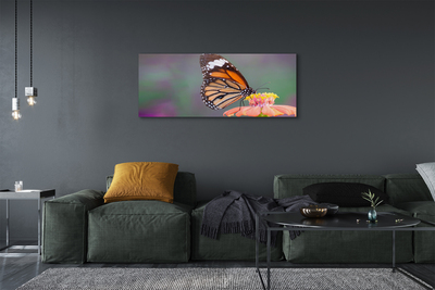 Pintura em tela Flor borboleta colorida