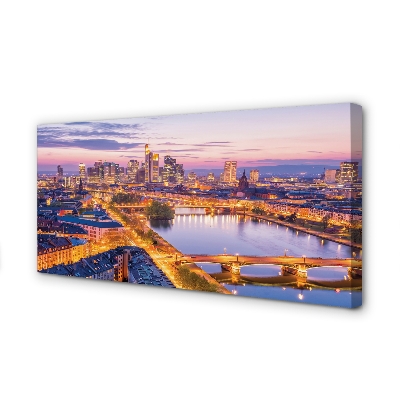 Quadro em tela Panorama noturno de Berlim, Alemanha