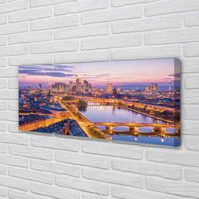 Quadro em tela Panorama noturno de Berlim, Alemanha