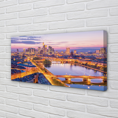 Quadro em tela Panorama noturno de Berlim, Alemanha