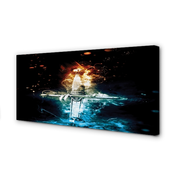 Quadro em tela Espada de fumaça colorida