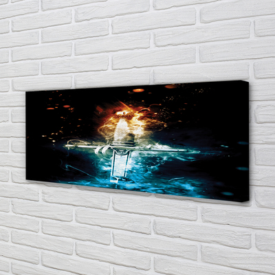 Quadro em tela Espada de fumaça colorida