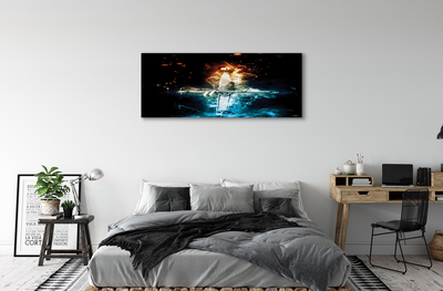 Quadro em tela Espada de fumaça colorida