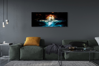 Quadro em tela Espada de fumaça colorida