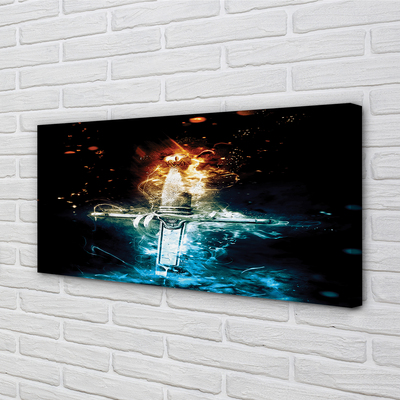 Quadro em tela Espada de fumaça colorida